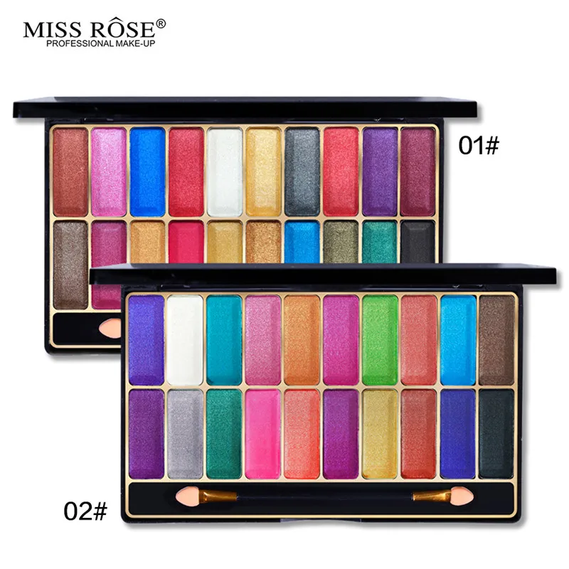 

Miss Rose Brand 20 Color Shiny Eyeshadow Palette Make Up Palette Shimmer Colorful Makeup Palette Wet Eye Shadow Glitter Cosmetic