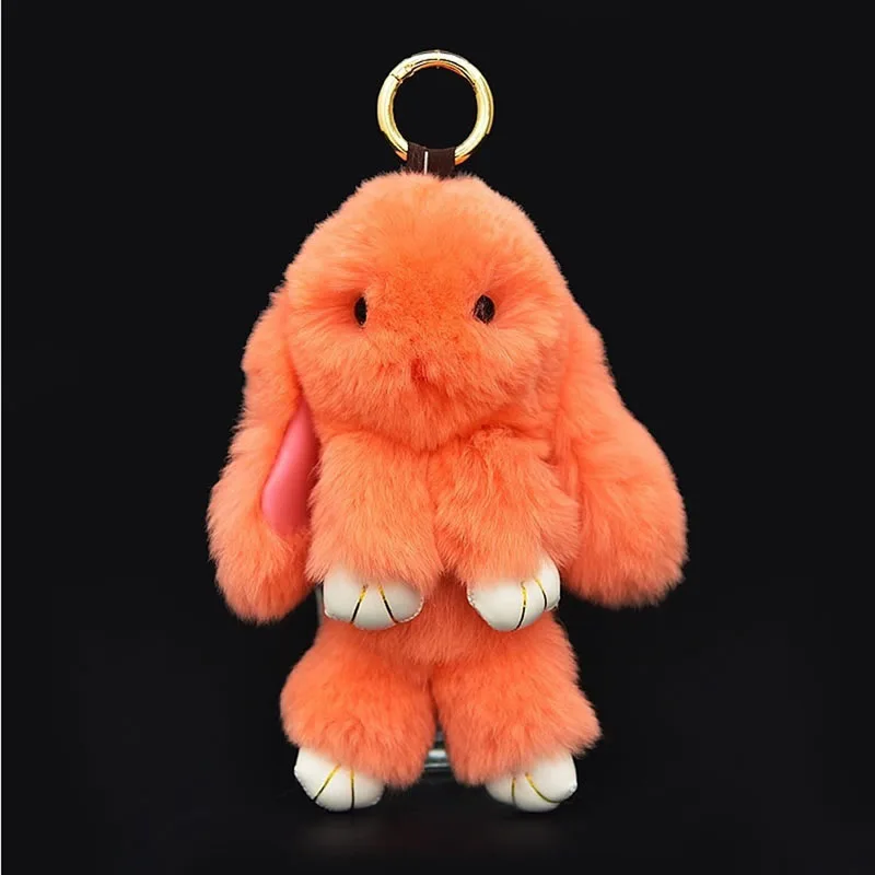 

Bunny Rex Rabbit Fur Bag Handbag Keychain Pom Doll Ball Key Chain Ring Pendant 634D