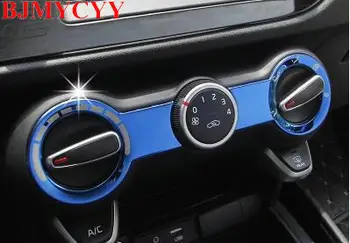 

BJMYCYY 2pcs Stainless steel Air conditioning knob decorate frame for KIA K2 2017 KX CROSS