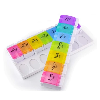 

1Pcs Seven-day Portable Storage Box Warehouse Rainbow Medicine Pill Suitable For Pills Work Drug Management Container TOB