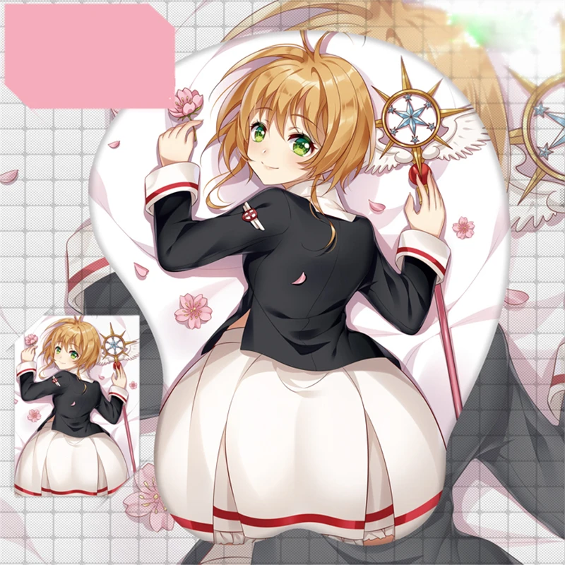 

Card Captor Sakura 3D Wrist Mat Mouse Pad Cosplay Prop Anime KINOMOTO SAKURA Printed Home Decor Collection for Women Men 1pcs