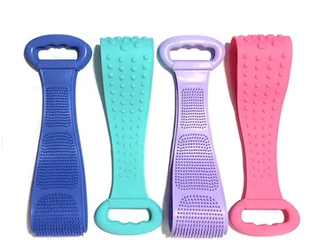 

Silicone Gel Scrub Bath Brush Strip Massage Back Rubs Bathing Tape Artifact Rub The Ash 4 Colors To Choose