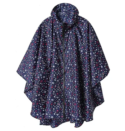 Blue Stars YUDING, 1 шт., хорошее качество, рисунок звезд, для взрослых, водонепроницаемый, для женщин, мужчин, дождевик, пончо, пальто с капюшоном, сумка для активного отдыха - Цвет: Blue Stars