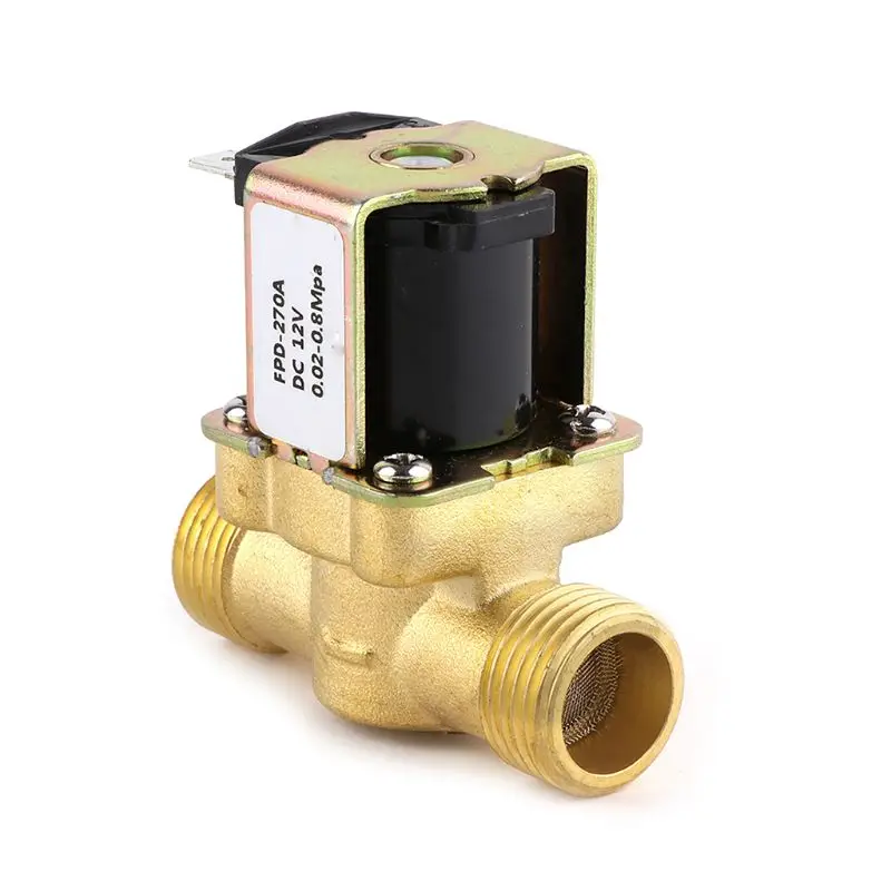 Медь горячей воды обычно закрытый вход клапан 4 точки DC12V Солнечный водонагреватель соленоидного катушка соленоидного клапана