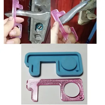 

Silicone Mold Door Handle Tool Button Pusher Keychain For Resin Polymer Clay DIY