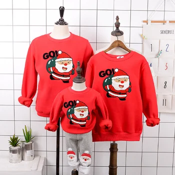 

Mommy and Me Clothes Christmas SweatShirt Family Look Father Mother Daughter Matching Outfits Xmas Print Hoodie Couple Clothes