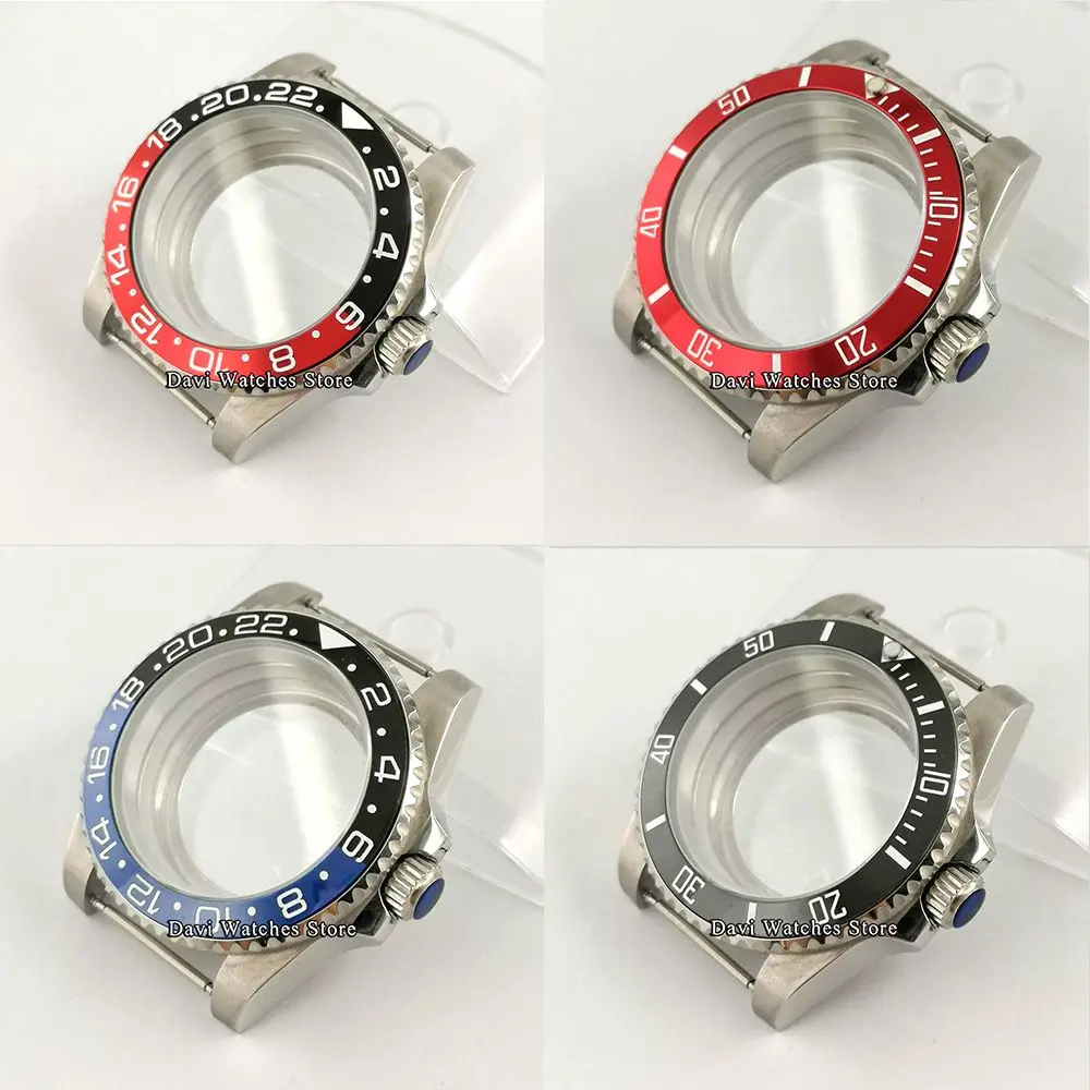 Новый 40 мм Серебристый футляр для часов сапфировое стекло подходит NH35/NH36 Miyota 8215