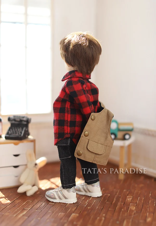 BJD одежда костюм для 1/4 MSD 1/6 BJD YOSD кукла рубашка и жилет брюки костюм подростков на каждый день