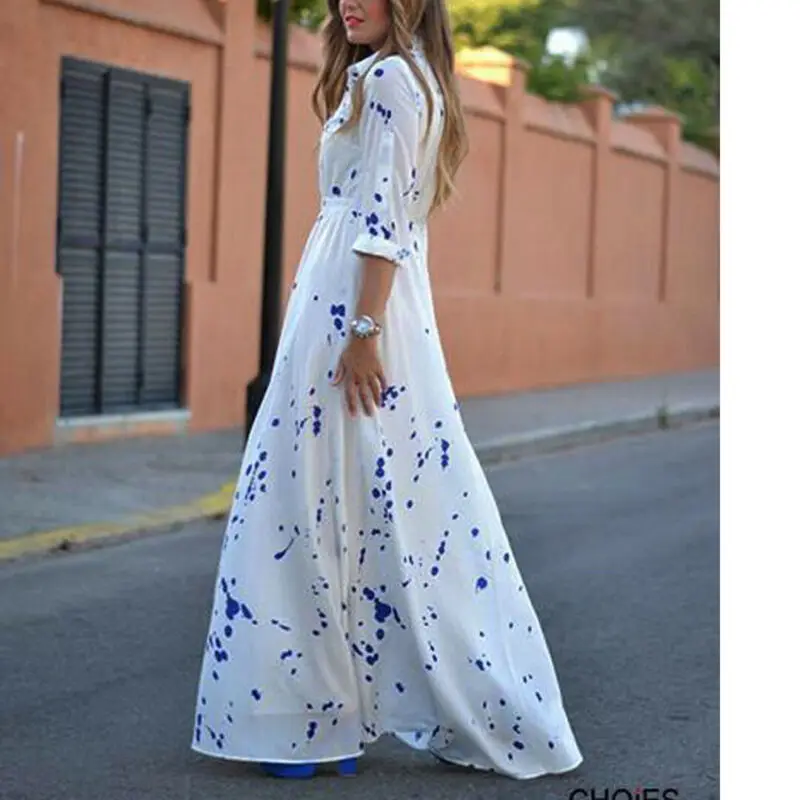 Женские Boho Цветочные Длинные Макси платья платье женская летняя сумка для пляжа Сарафан