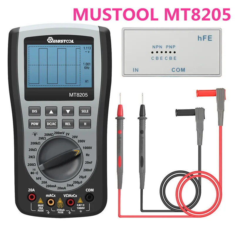 MUSTOOL MT8205 MT8206 MDS8207 MT108T MT110 2 в 1 цифровой Интеллектуальный Ручной осциллограф мультиметр AC/DC сопротивление