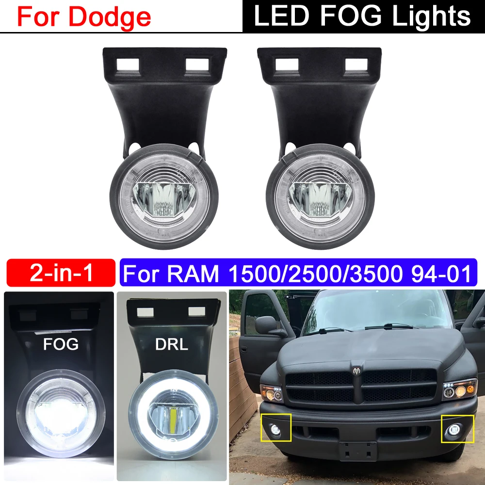 

2 шт., светодиодный Противотуманные фары для Dodge RAM 1500/2500/3500 1994-2001