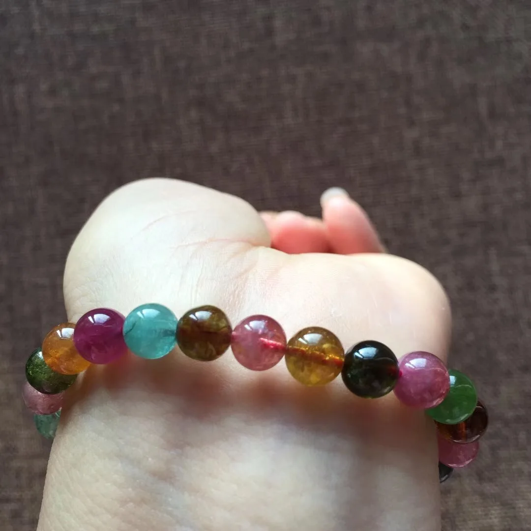 

Natural Tourmaline Bracelets Color Bright Beautiful Crystal Transparent Simple And Elegant Exquisite Versatile Fashion