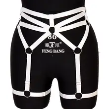 Поясной ремень-подвязка пояс белый Strappy чулки с подтяжками панк готика размера плюс эластичное белье выдалбливают фестиваль танец Rave