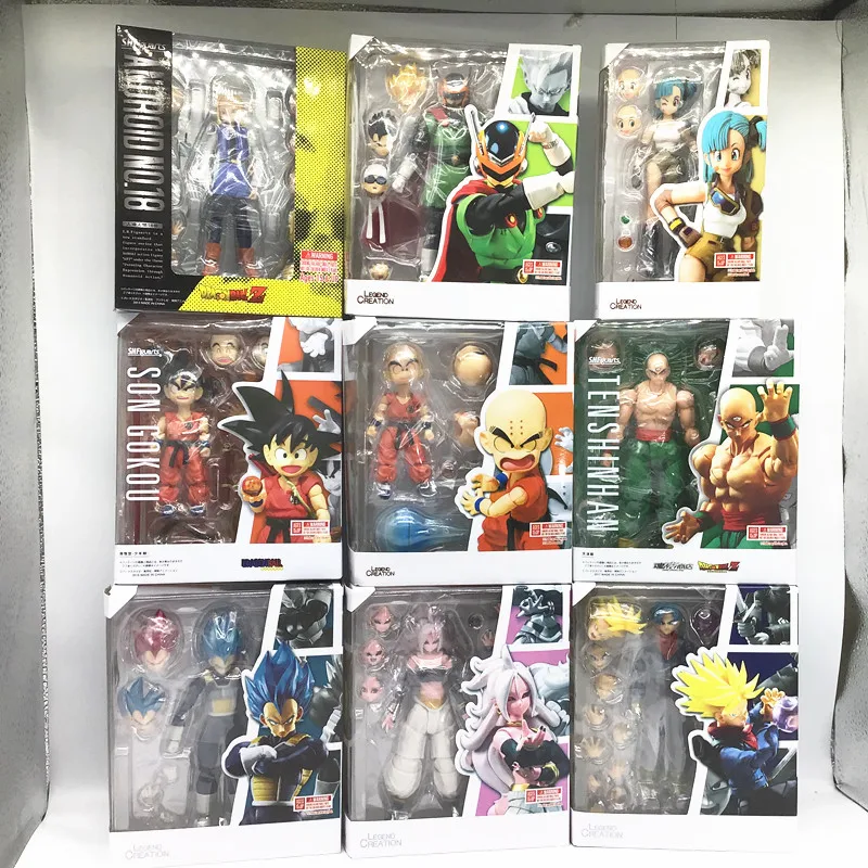 15cm SHF Dragon Ball Broly Fullpower Son Gokou Klilyn Android No.20 Trunks Majin-Boo Vegeta Tenshinhan Bulma Action Figure toy | Игрушки и