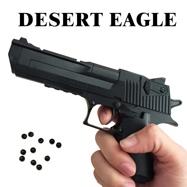 

Creative DIY Building Blocks Toy Gun Desert Eagle Assembly Toy Puzzle Brain Game Model Can Fire Bullets(Mung Bean) with Instruct
