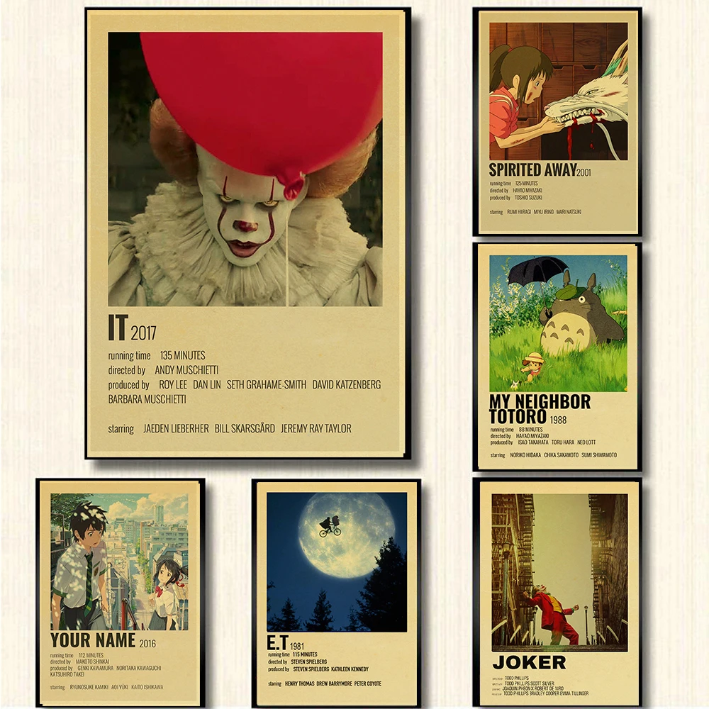 Vintage Classic Movie TV Show E.T/Pulp Fiction Retro Posters Modern Art Poster For Room/Bar Decor