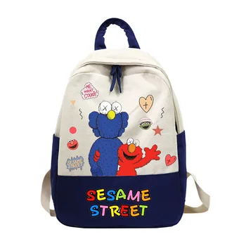 

Sesame Cartoons Street Backpack ELMO COOKIE MONSTER BIG BIRD Cosplay Bag School Bag Canvas Bag
