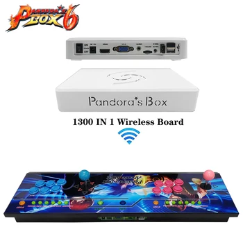 

Pandora box 6 1300 in 1 Wireless motherboard with Wireless Pandora's box Iron console set 2 Players joystick button fba mame ps1