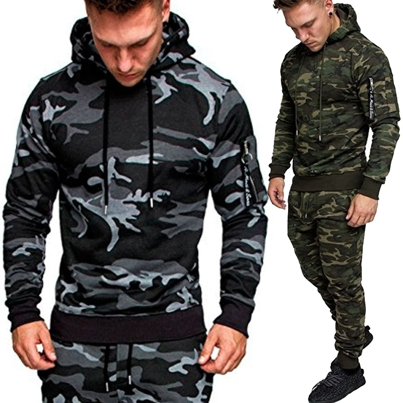 Sports Fashion Men's Fashion Hoodies Suits Camouflage Clothing Popular Style Jacket Outdoor Tracksuit Sets/Pants/Tops