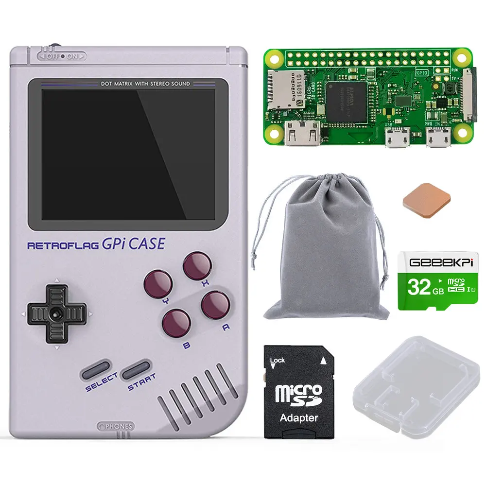 Case with 32G Zero GeeekPi! Retroflag GPi Чехол комплект с 32 г Micro SD карты радиатор сумка для Raspberry Pi Zero/Zero W - Цвет: Case with 32G Zero