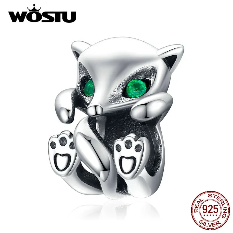 WOSTU 2019 дизайн Gennuie 925 пробы серебряные милые маленькие лисички бусины Подвески подходят для браслетов и