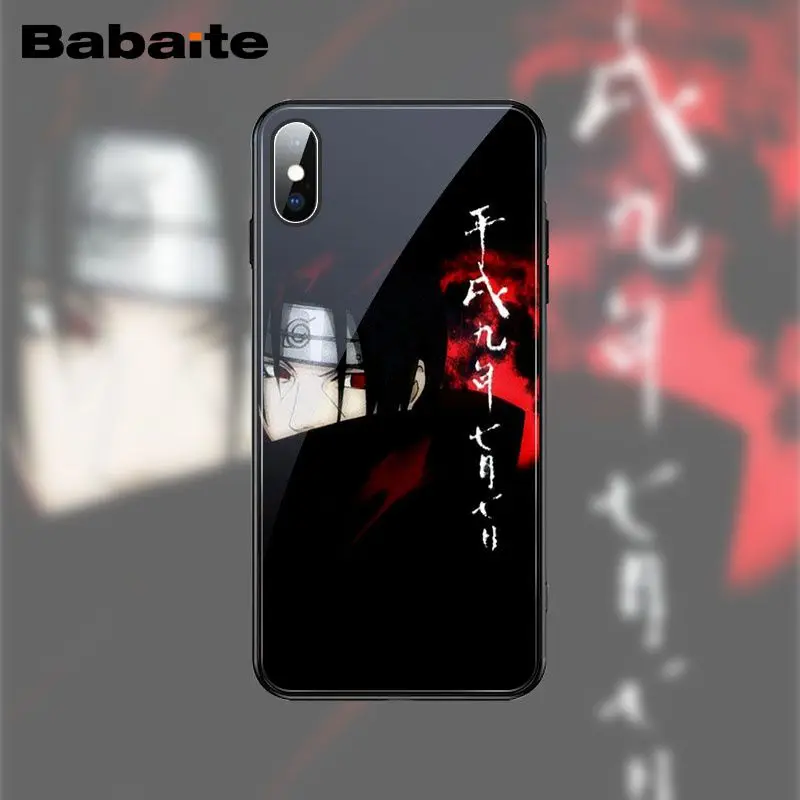 Babaite Наруто Итачи Учиха японский чехол для телефона закаленное стекло Чехлы для Apple iPhone 8 7 6 6S Plus X XS MAX XR мобильные чехлы - Цвет: 6