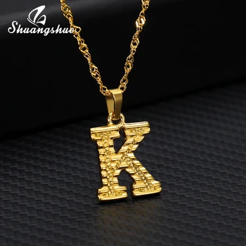 

Fashion 26 Alphabet Stainless Steel Letter Necklace Chain Women Statement Word Initail Choker Pendant Necklace Collar Jewelry