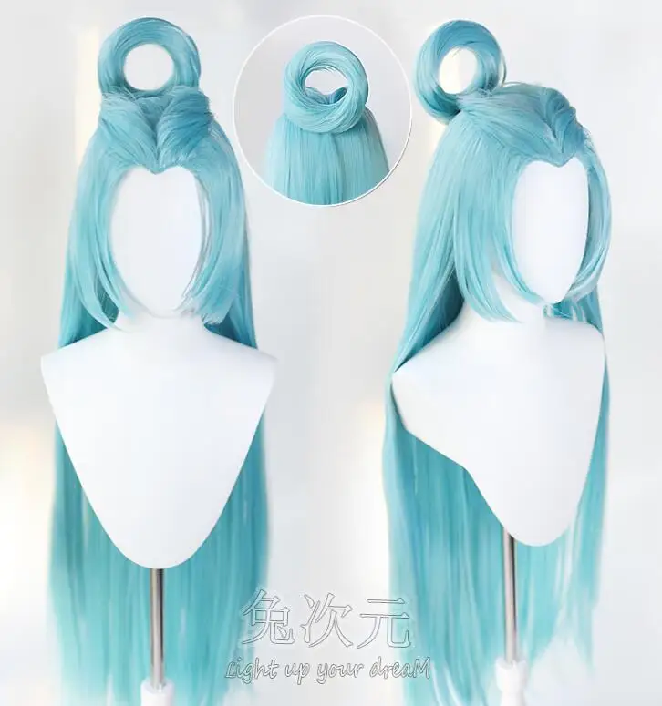 Cosplay Game Lillia LoL Spirit Blossom Cosplay Wig Light Blue Long Movies Hair Halloween Party Carnival Role Play Anime