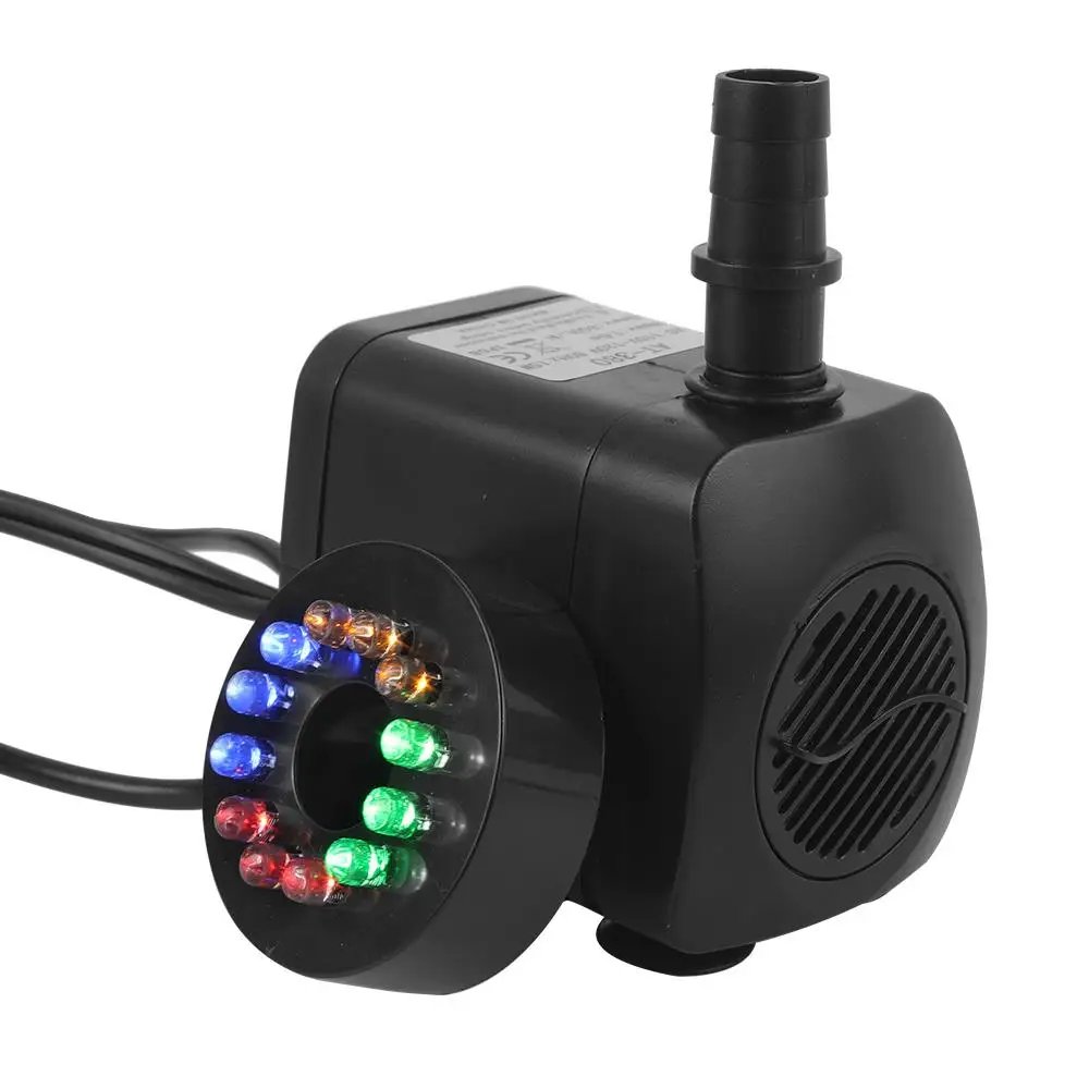 Fonte de Água Submersível Elétrico Fonte Bomba Moda Colorido Oxigênio 220gph 2 Bocais Piscina 15 w 6 Cheap Luzes subaquáticas