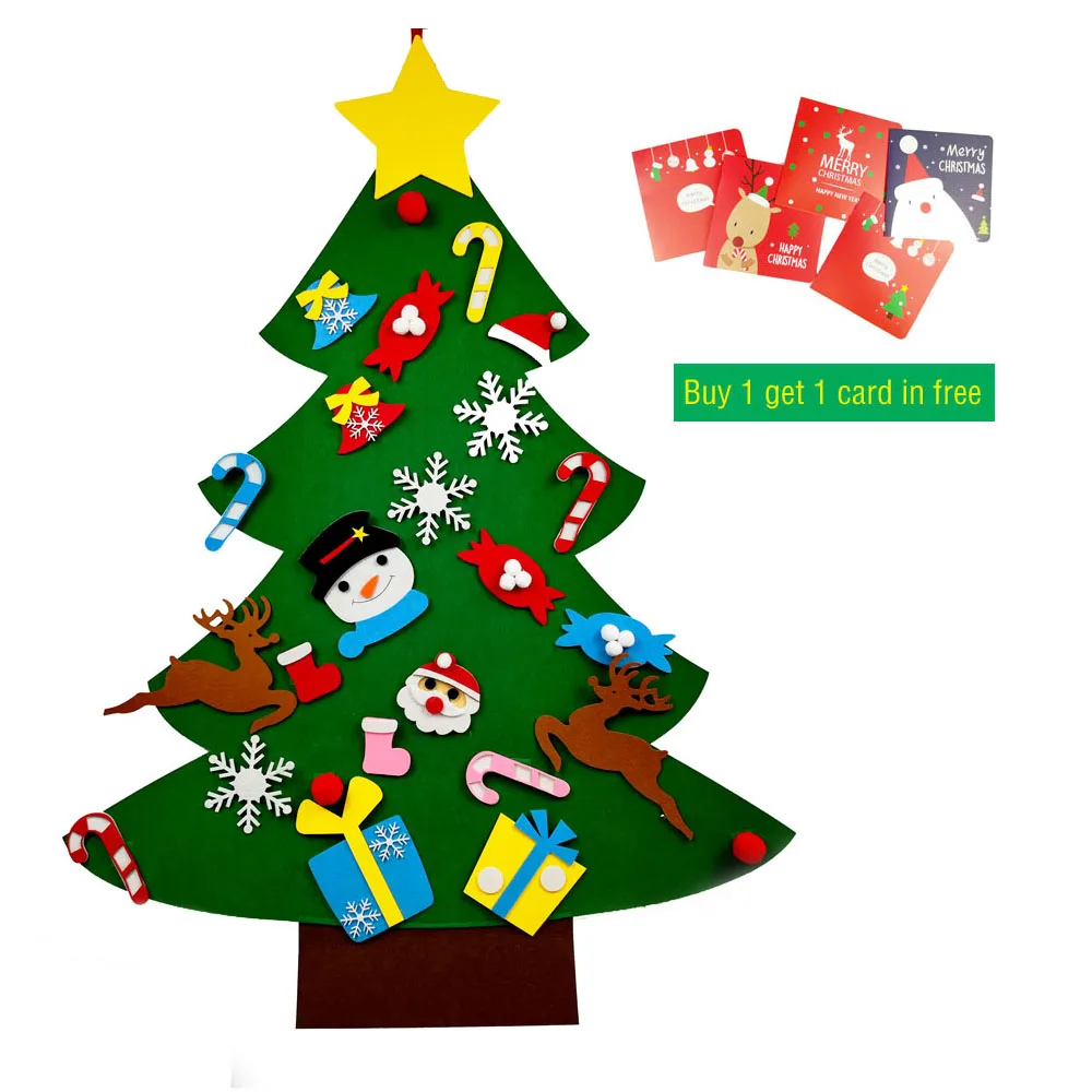 DIY Felt Christmas Tree Ornaments Bedroom Kids Christmas Puzzle Craft Kits New Year Xmas Christmas Gift Kids Christmas Party