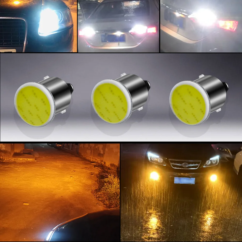 100 шт. 1156 BA15S P21W 1157 Bay15d светодиодный светильник для автомобиля COB 12smd внутренний стояночный обратный задний светильник Тормозная лампа белого и синего цвета