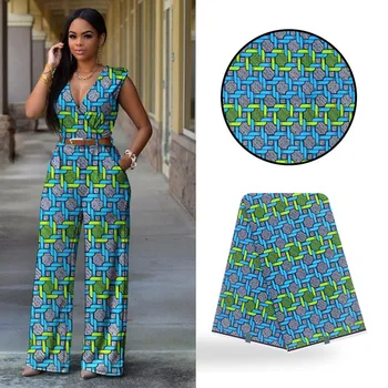 

Latest African Fabric Ankara Wax Textile/Kitenge/Pagnes for African dress 100% Cotton 6 yards Y-496
