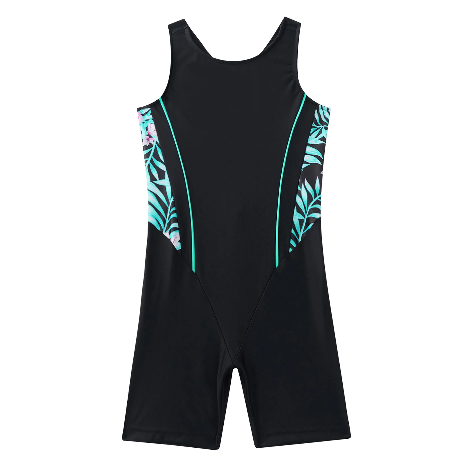 Badmode Voor Kinderen Meisjes Uit Één Stuk Zomer Mouwloos Met Open Rug Print Korte Jumpsuit Bodysuit Voor Badpak Aan Het Strandzwembad