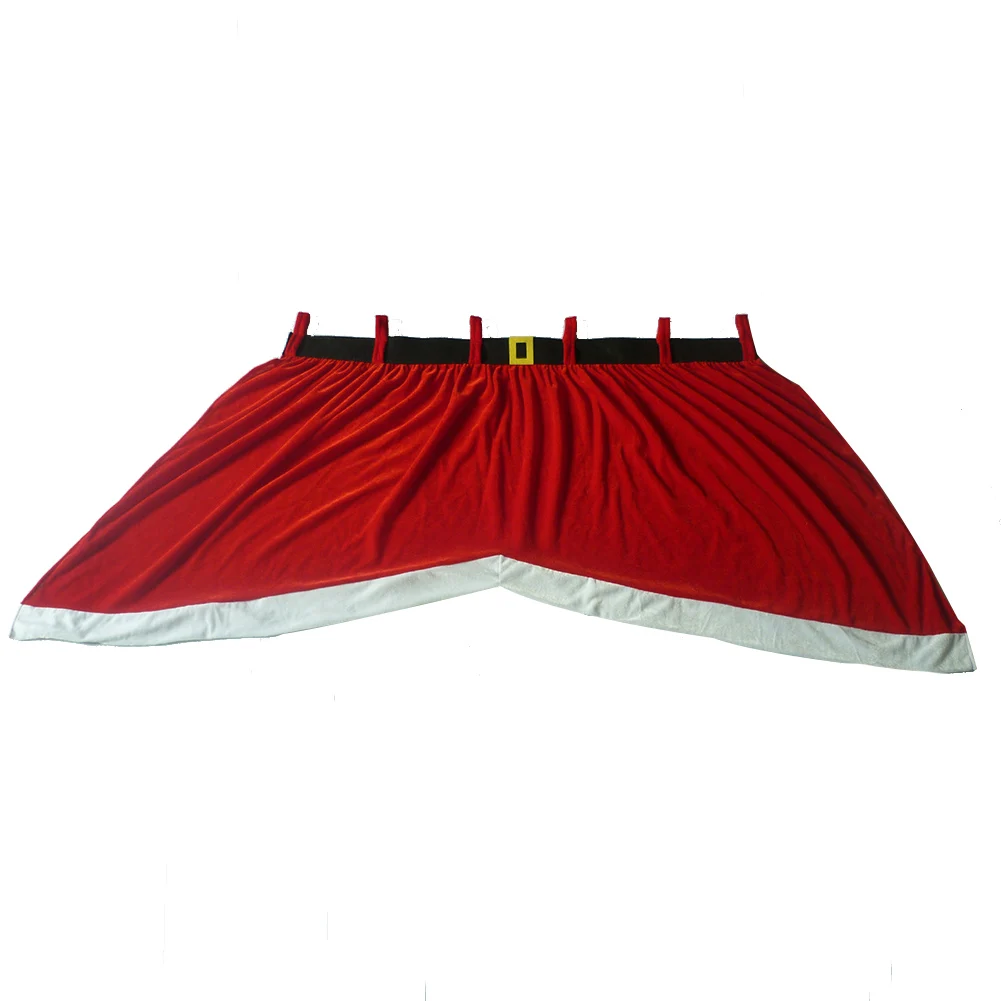 

Window Non Toxic Hanging Type Drape Party Panel Plush Soft Christmas Curtain Door Decoration Irregular Hem Shop Home