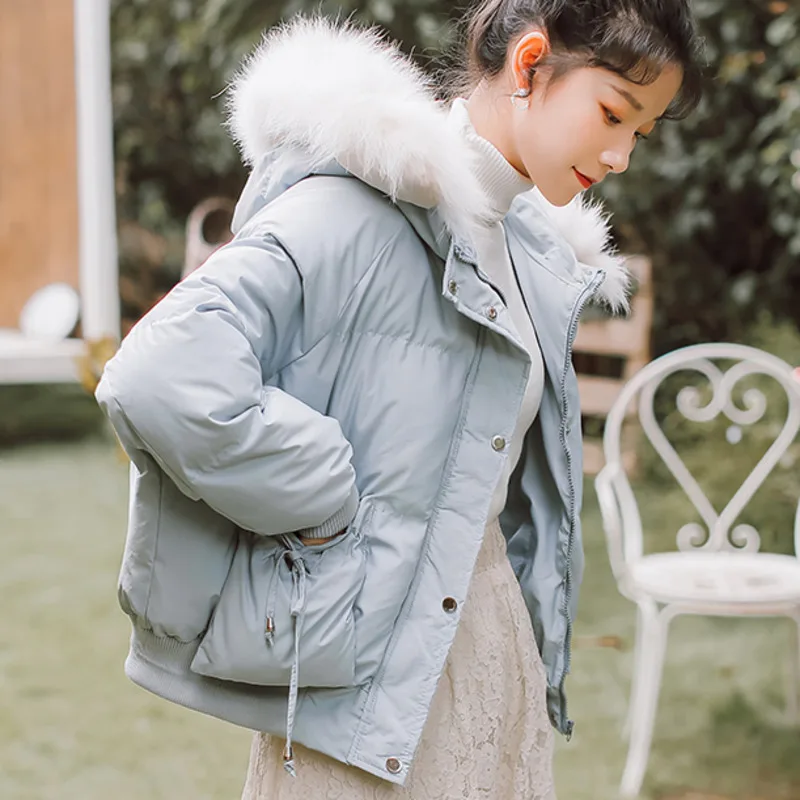 

High Quality Sweet Fashion Cotton Padded Jacket Women Cute Vintage Thick Warm Fur Collar Hooded Coat Parka Outwear Overcoat 2020