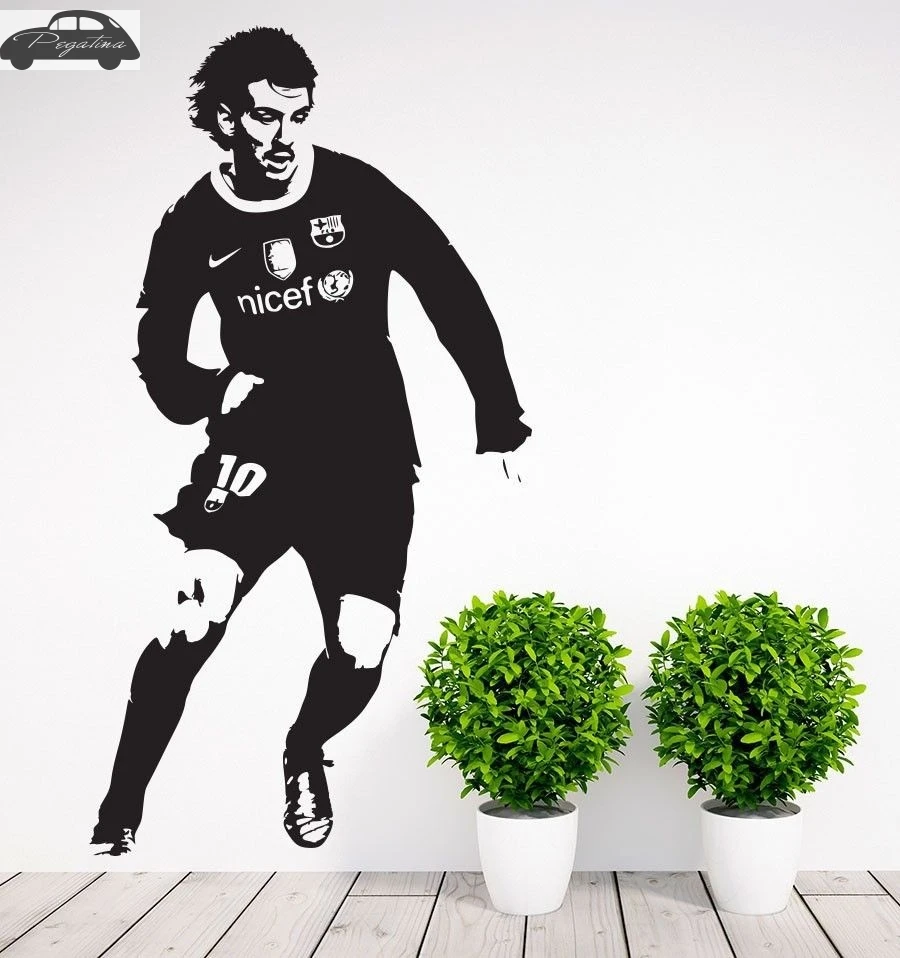 DCTAL Football Player Sticker Sports Messi Decal Posters Vinyl Wall Decals Pegatina Quadro Parede Decor Mural Football Sticker