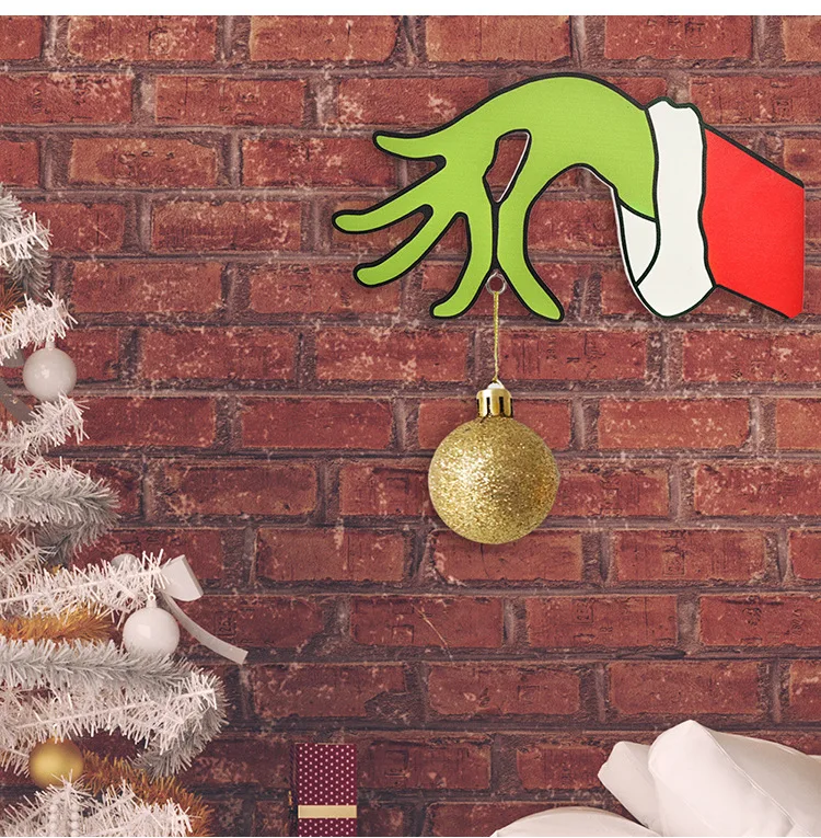 Neue Ankunft Holz Cut Out Weihnachten Dieb Hand Dekorationen Dieb Hand Aufkleber Wand Aufkleber Home Festival Dekor – Detail 17