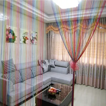 

Colorful Curtain For Door Window Panel Living Room Divider Curtain String Line Decorative Curtains