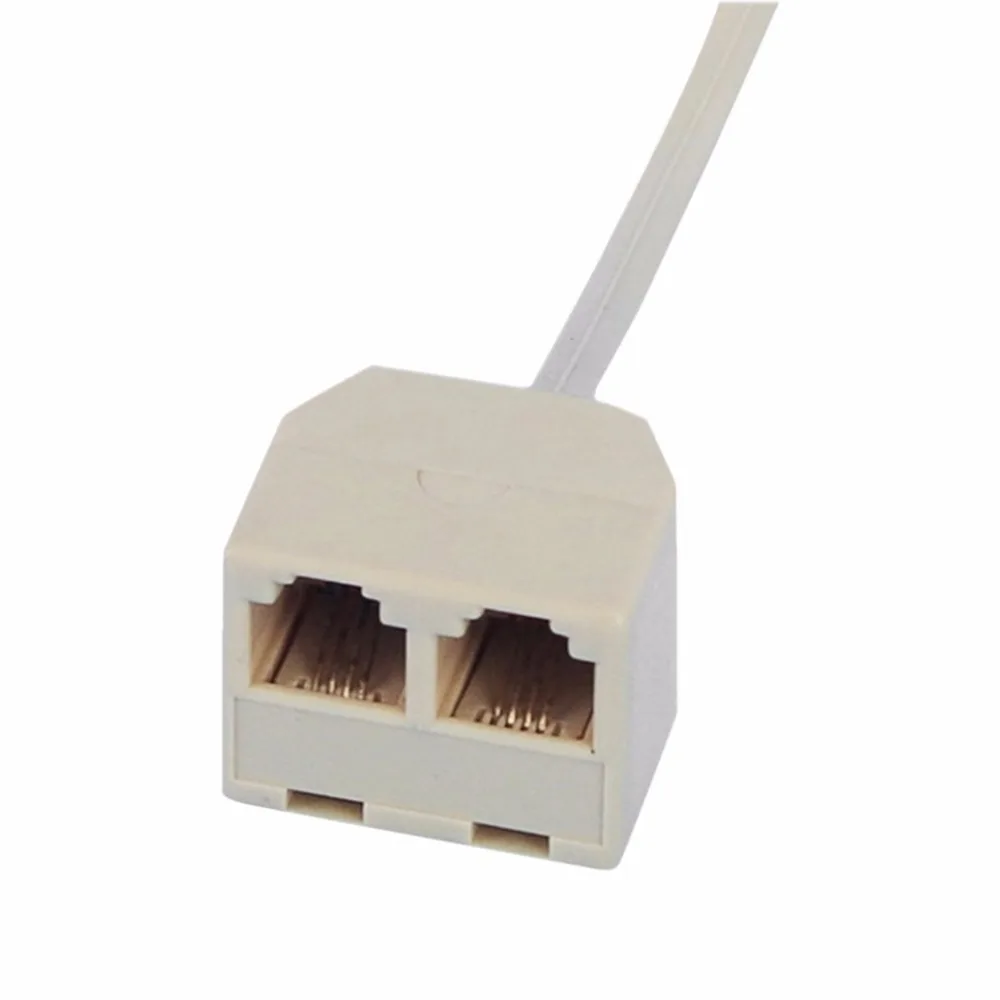 RJ11 6P4C Male to 6P4C Female 2 Way Telephone Jack Plug Splitter Phone Telephone Line Connector 4