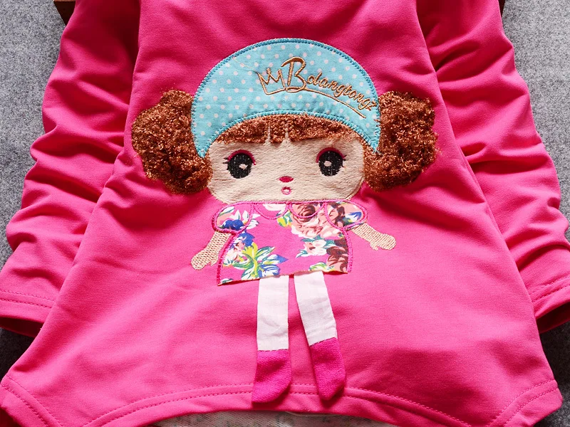 New Spring Autumn Kids Cartoon Clothes Suit Baby Girls Flower T Shirt Pants 2Pcs/Sets Infant Cotton Clothing Children Sportswear