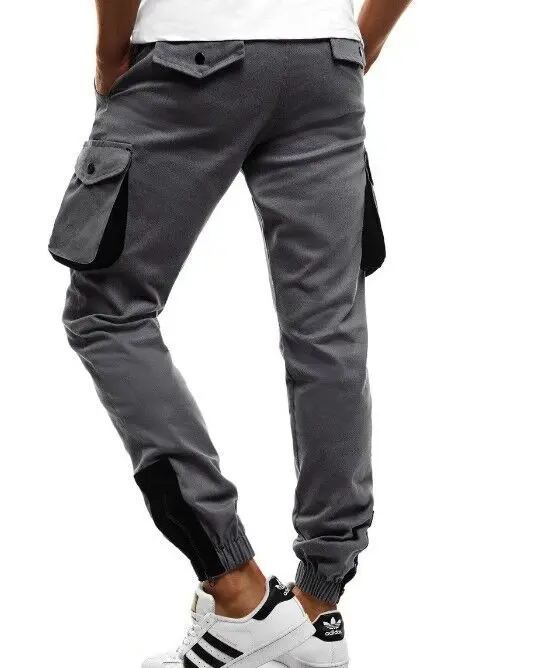 Men casual camouflage woven multi-pocket cargo pants sport pants