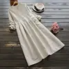2022 Autumn Embroidery Long Shirt Dress ZANZEA Vintage Casual Cotton Linen Vestidos Women Long Sleeve Sundress Kaftan Plus Size ► Photo 1/6
