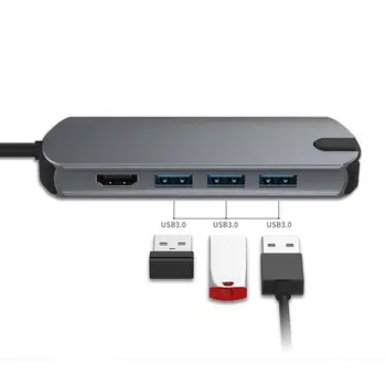 

USB Hub Type C to USB3.0 RJ45 VGA Power Adapter Splitter Type C for macBook