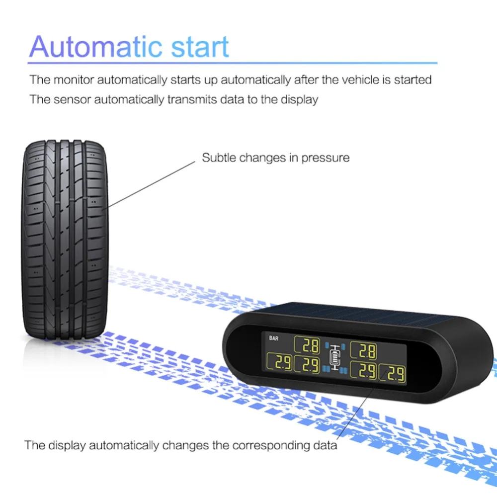 Система мониторинга давления в шинах 6 TPMS внешние датчики беспроводные колеса солнечные USB мощность TPMS для автомобиля RV транспортного средства