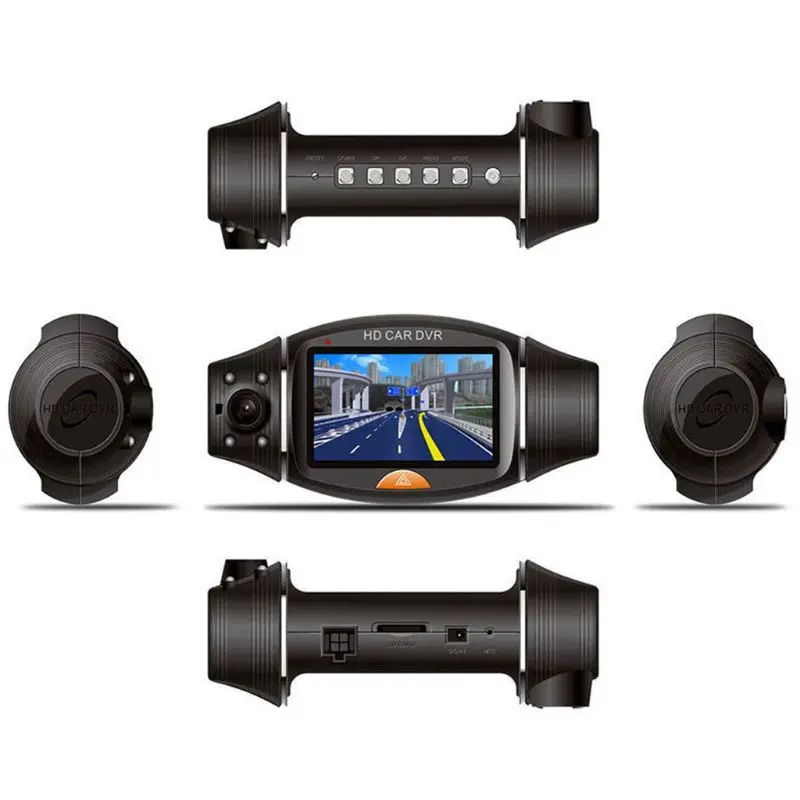 Видеорегистратор с двумя объективами HD gps для автомобиля, видеорегистратор 140 °, камера ночного видения R2LC