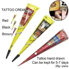 Прямая поставка индийская хна паста Временная водостойкая временная татуировка краска Хена арт крем конус для трафарета Менди боди арт