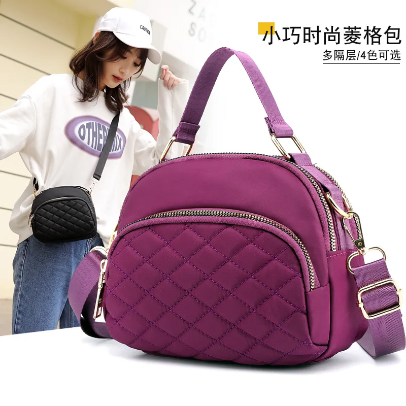 

Baigou Bag 2019 New Style Lightweight Multi-Compartment Rhombus WOMEN'S Bag Multi-Purpose One-Shoulder Oblique Hand Small Cloth