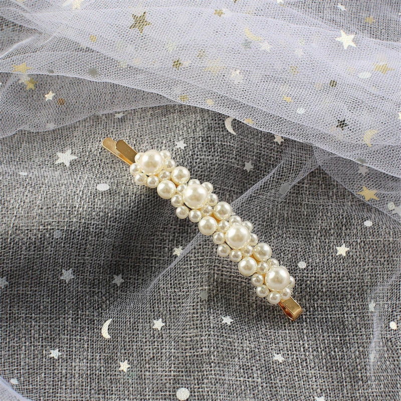1pcs Fashion Pearl Hair Clip for Women Barrette Hair Pins Barrettes BB Hair Clips Hairpin for Girls Styling Accessories - Цвет: 08