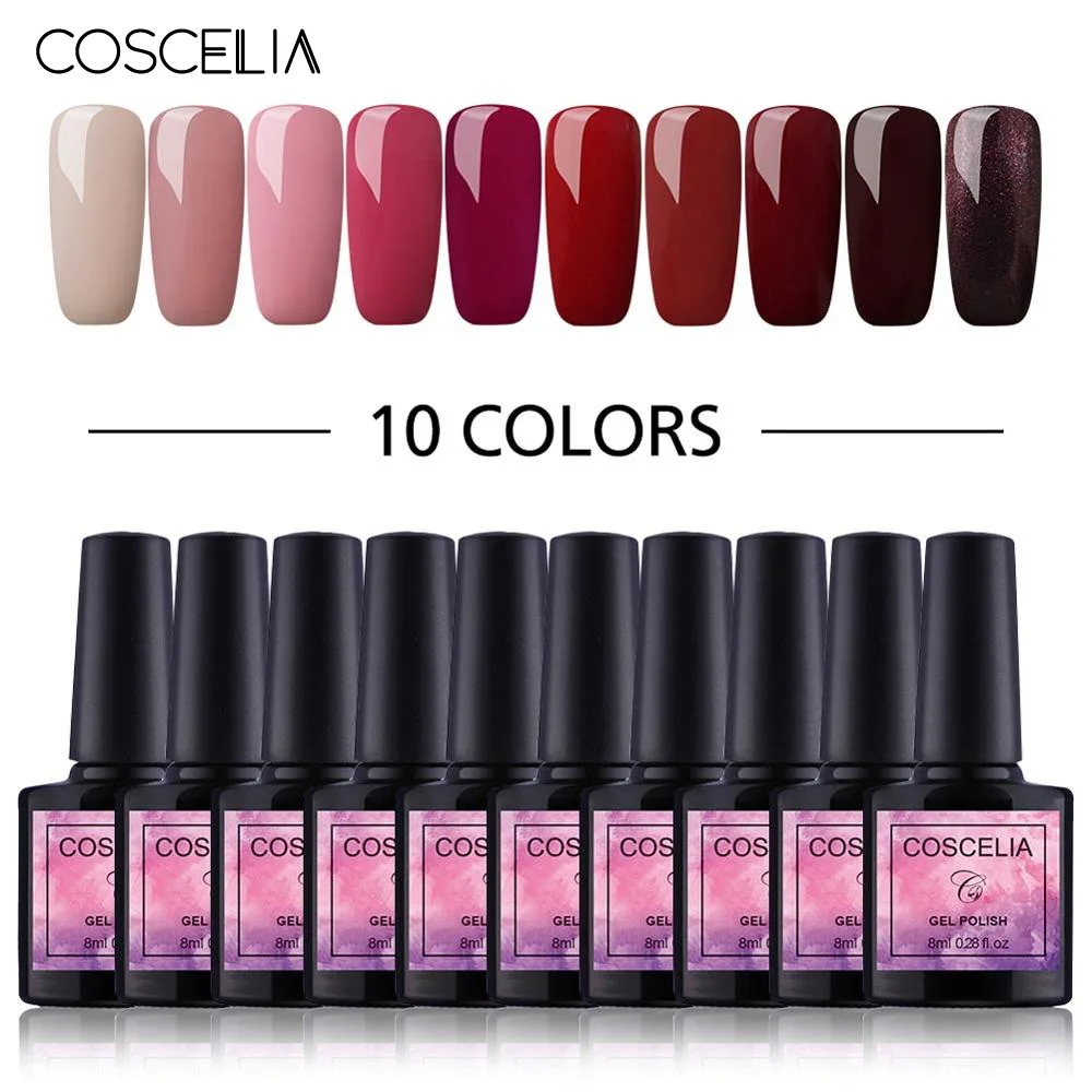 

COSCELIA 6/8/10 Colors Gel Nail Polish For Nails Polish UV Gel Nail Set Kit For Nail Art Varnish Gel Set