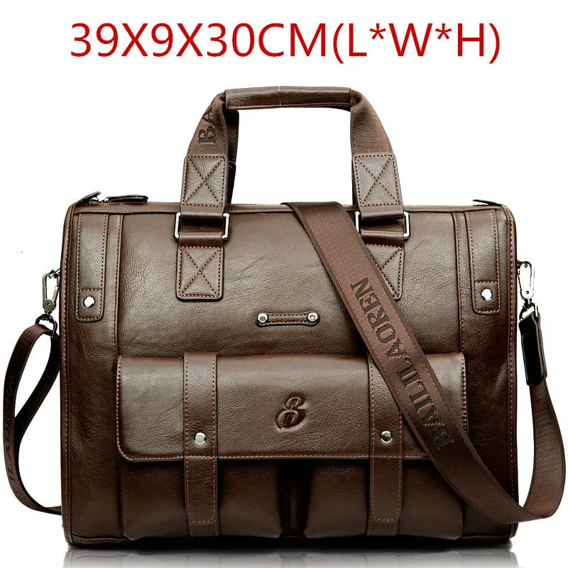 Light Brown Size M Мужской кожаный черный портфель, деловая сумка, сумки-мессенджеры, Мужская винтажная сумка на плечо, мужские большие дорожные сумки для ноутбука - Цвет: Light Brown Size M